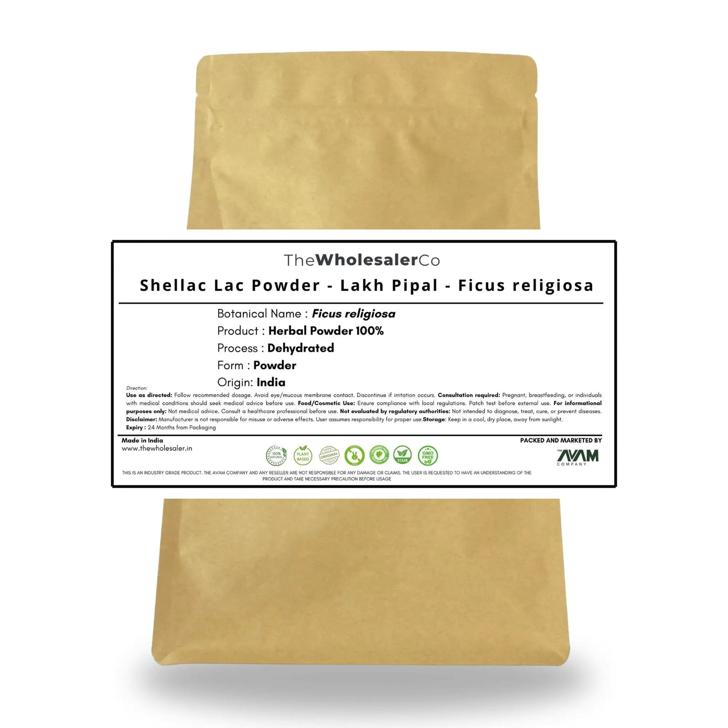 Shellac Lac Powder - Lakh Pipal - Ficus religiosa Bulk Supplier@TheWholesaleCo Prices
