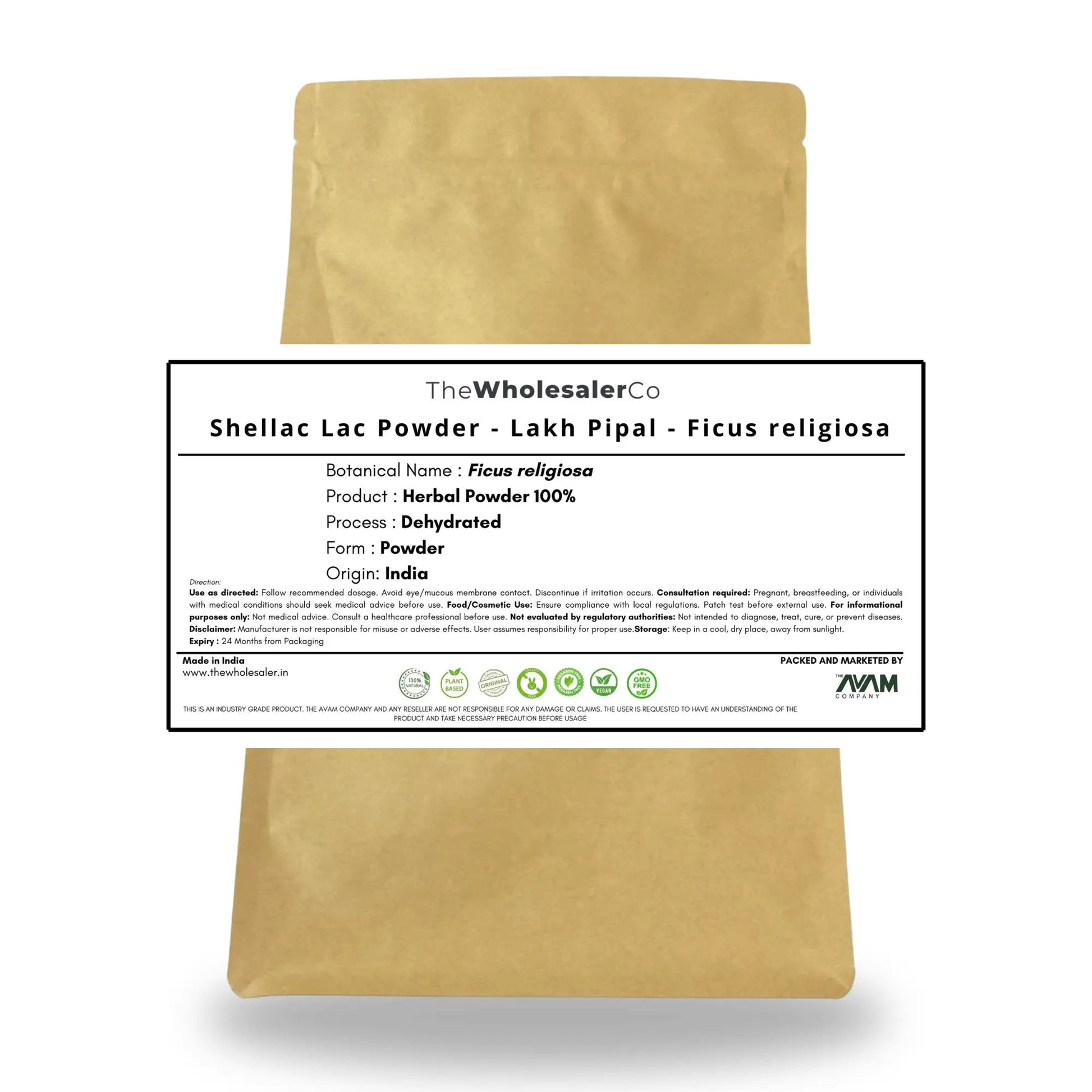 Shellac Lac Powder - Lakh Pipal - Ficus religiosa Bulk Supplier@TheWholesaleCo Prices